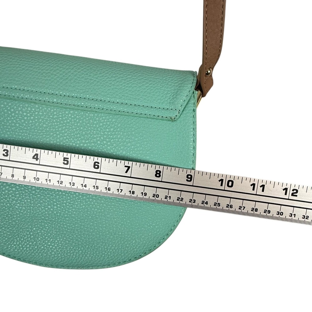 Charming Charlies Wonder Crossbody Bag Small Aquamarine Tan Tassel Saddle‎ Purse - Picture 8 of 10